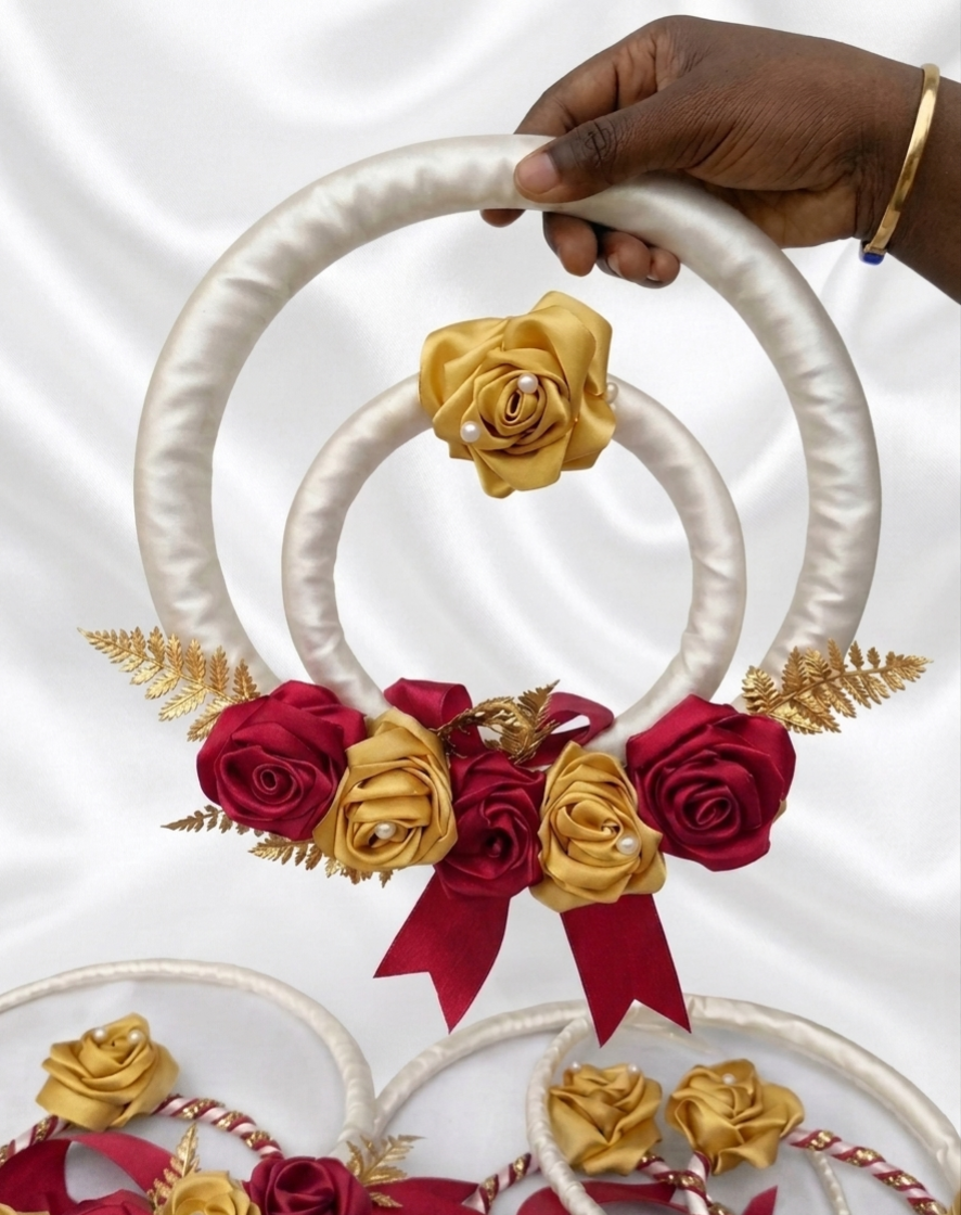 LE CERCEAU FLORAL EN SATIN COUTURE - FILLES D'HONNEUR (GAMME ÉLÉGANCE)