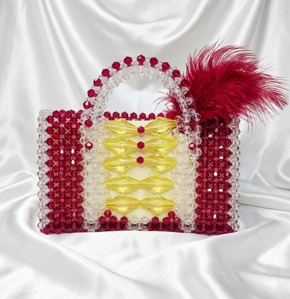 SAC PERLÉ À PLUME – ÉDITION PRESTIGE