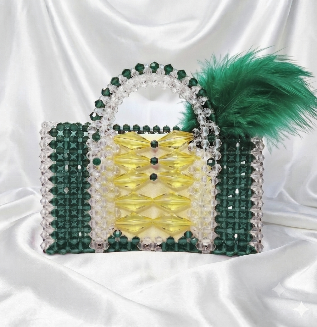 SAC PERLÉ À PLUME – ÉDITION PRESTIGE