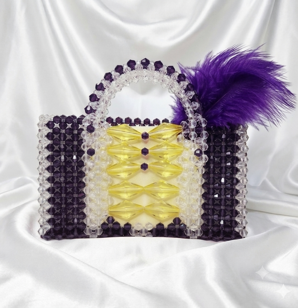 SAC PERLÉ À PLUME – ÉDITION PRESTIGE