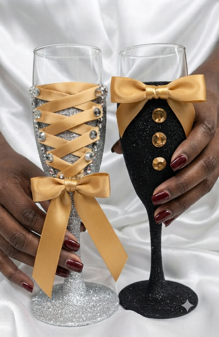 FLÛTES CHAMPAGNE MARIAGE – DUO CHIC