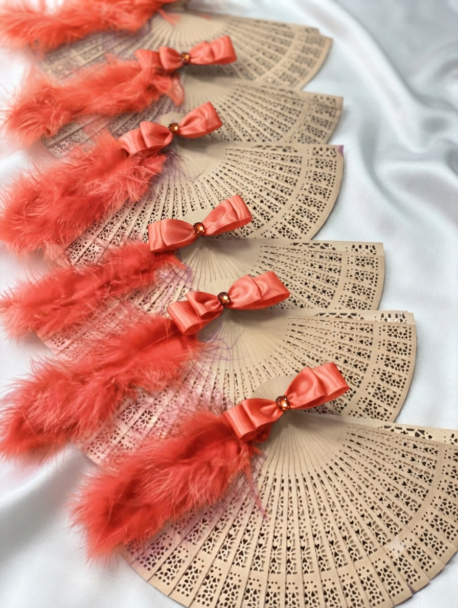 LOT DE 5 ÉVENTAILS POUR FILLES D'HONNEUR – ÉLÉGANCE ET HARMONIE