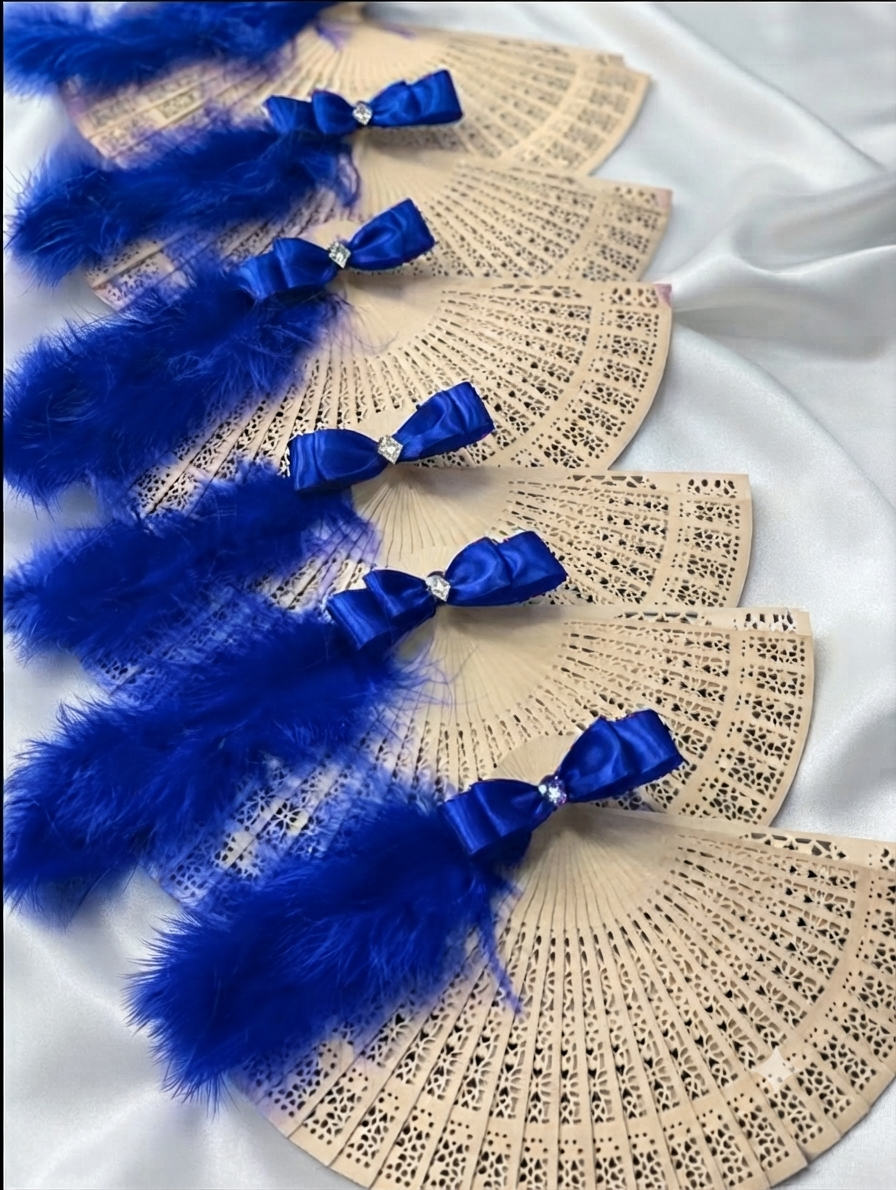 LOT DE 5 ÉVENTAILS POUR FILLES D'HONNEUR – ÉLÉGANCE ET HARMONIE