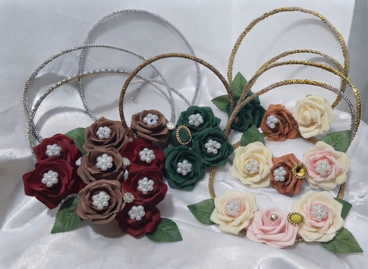 🎀 PACK DE 5 CERCEAUX FLORAUX – FILLES D’HONNEUR