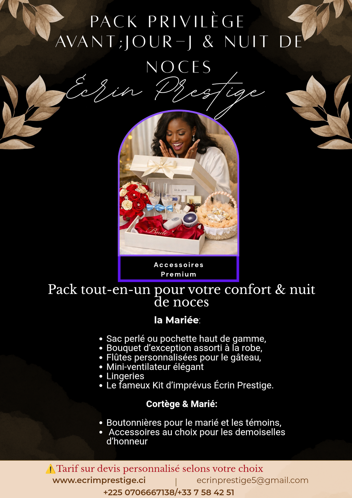 PACK PRIVILÈGE – AVANT, JOUR J & NUIT DE NOCES